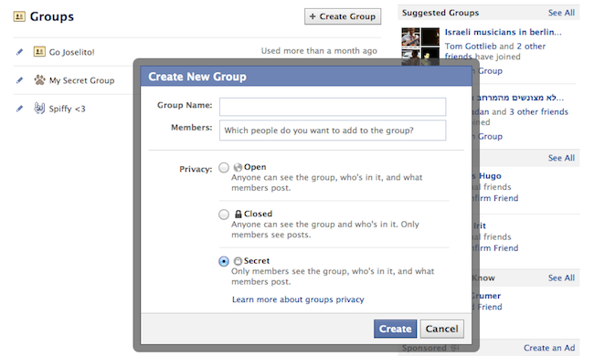 Create a Secret Group