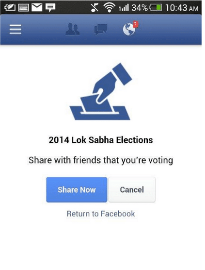 Facebook to launch  I m a voter  feature worldwide after India election success - 98