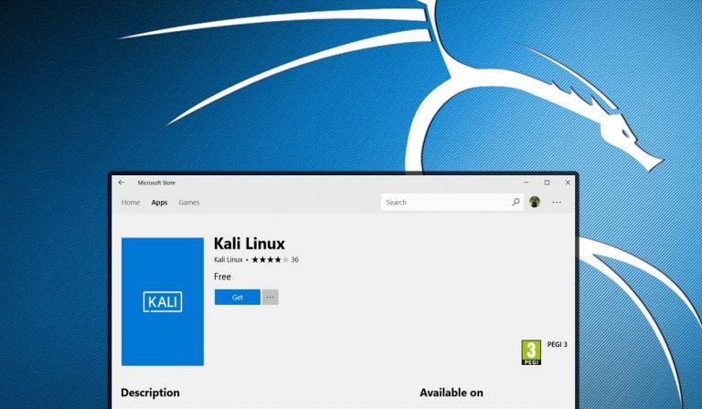 kali linux on microsoft store 1