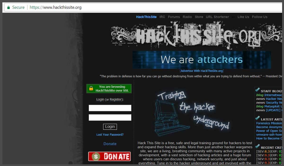 Hack this site. Hacked website. Test Hack. Ethical Hacking.