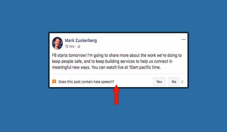 facebook hate speech button
