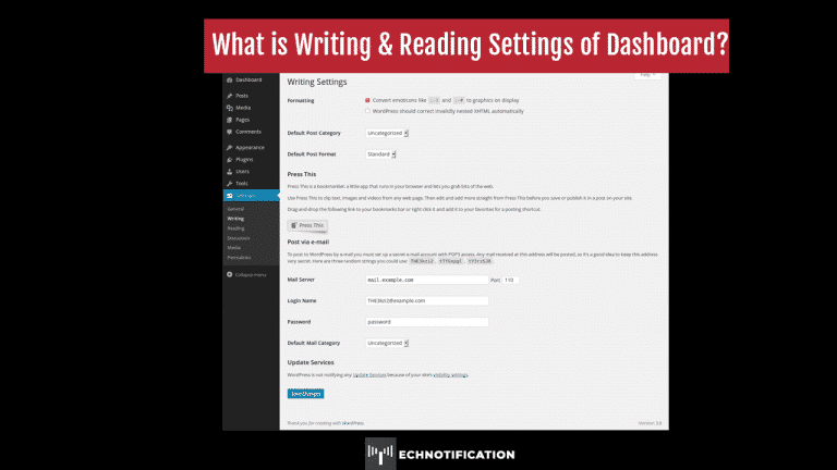 Writing Reading Settings