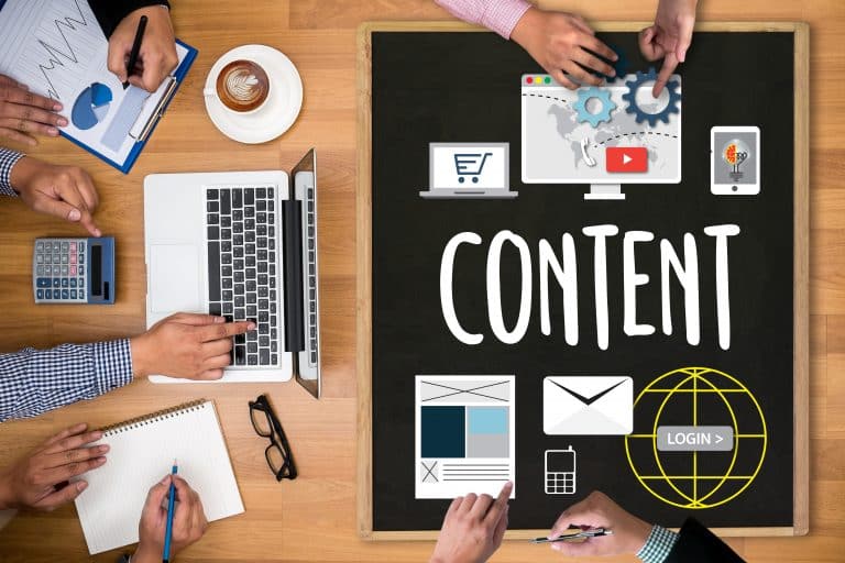 Content marketing, online concept , Content Data Blogging Media